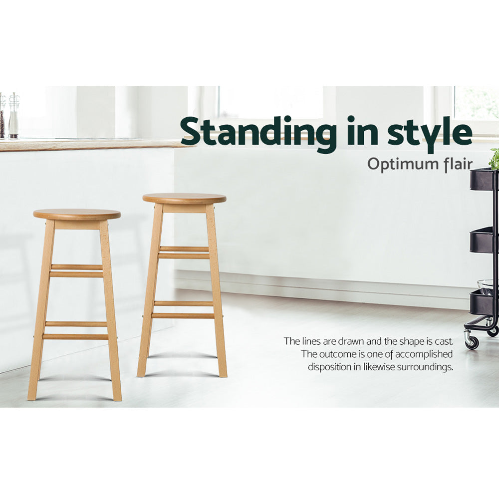 Ned Wooden Bar Stool (Set of 2)