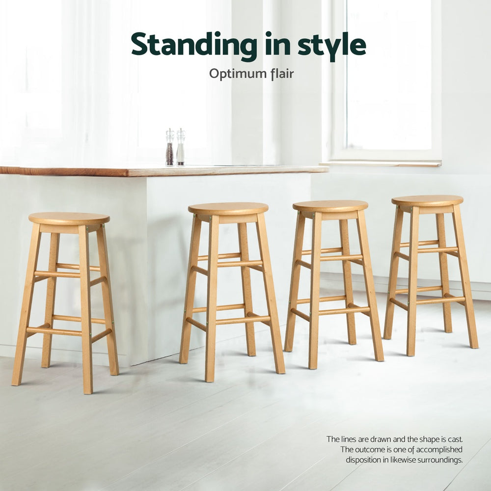 Burke Wooden Bar Stool (Set of 4)