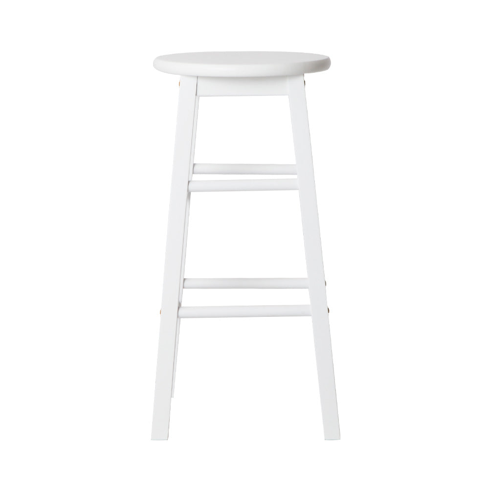 Heath Wooden Bar Stool (Set of 2) White
