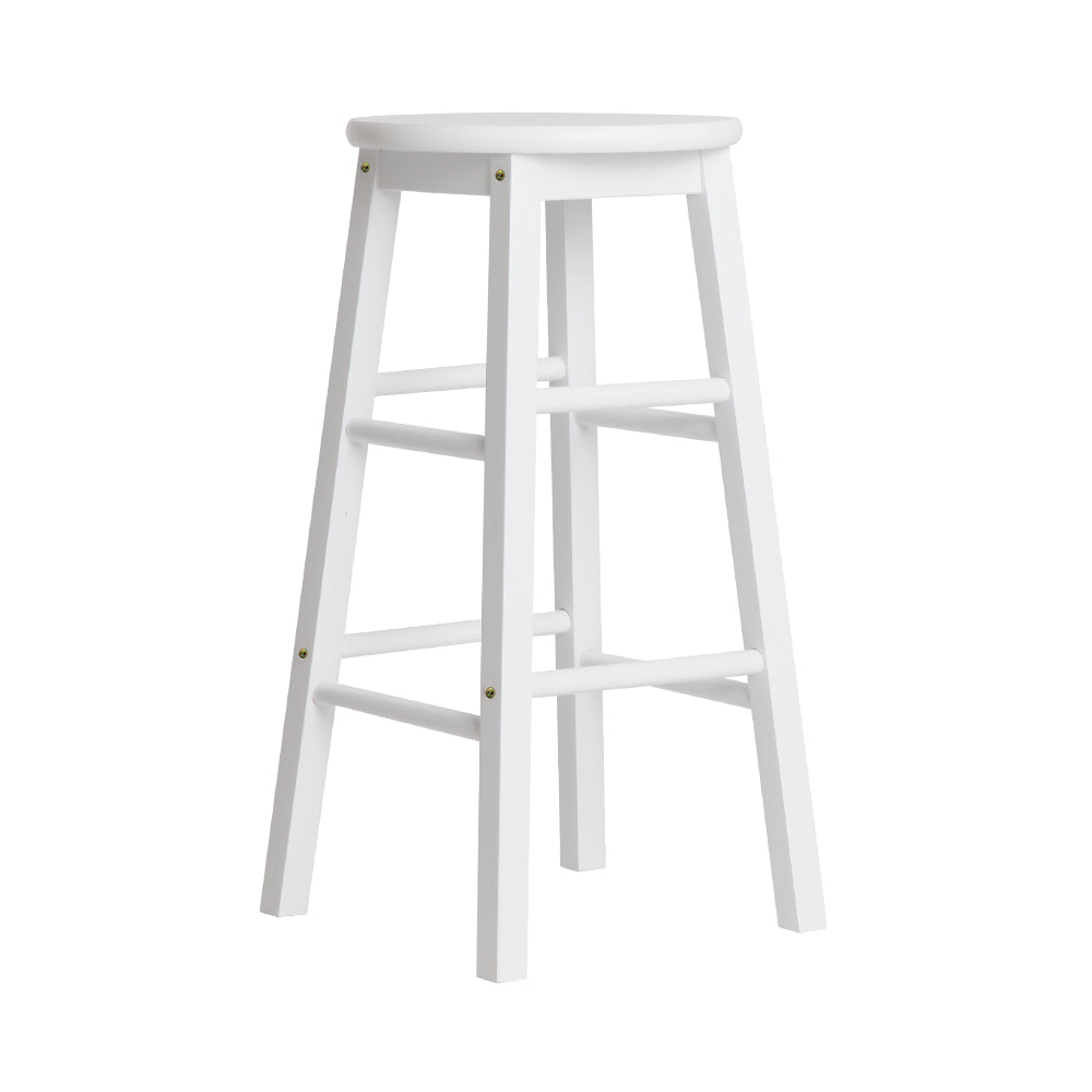 Heath Wooden Bar Stool (Set of 2) White