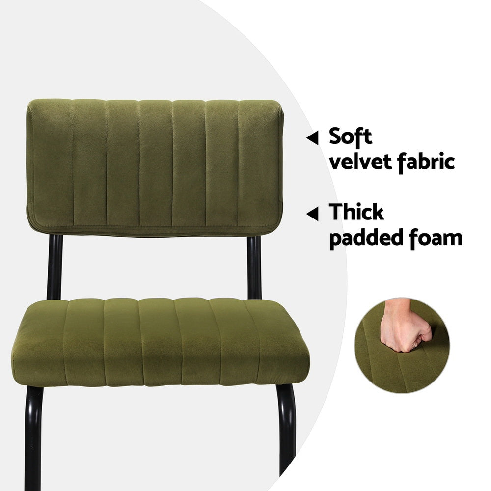 Arlo Velvet Bar Stool (Set of 4) Green