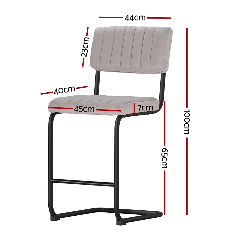 Joss Velvet Bar Stool (Set of 2)