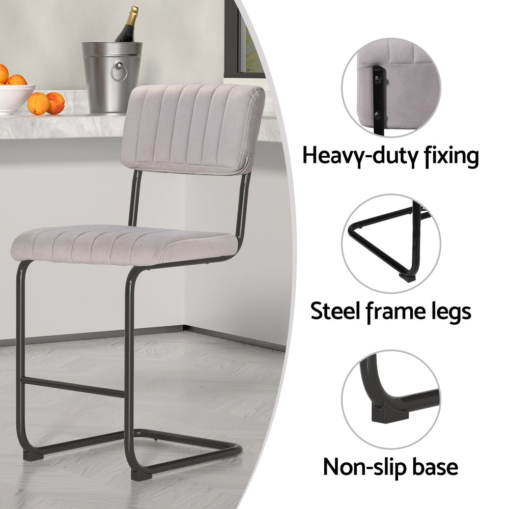 Joss Velvet Bar Stool (Set of 2)