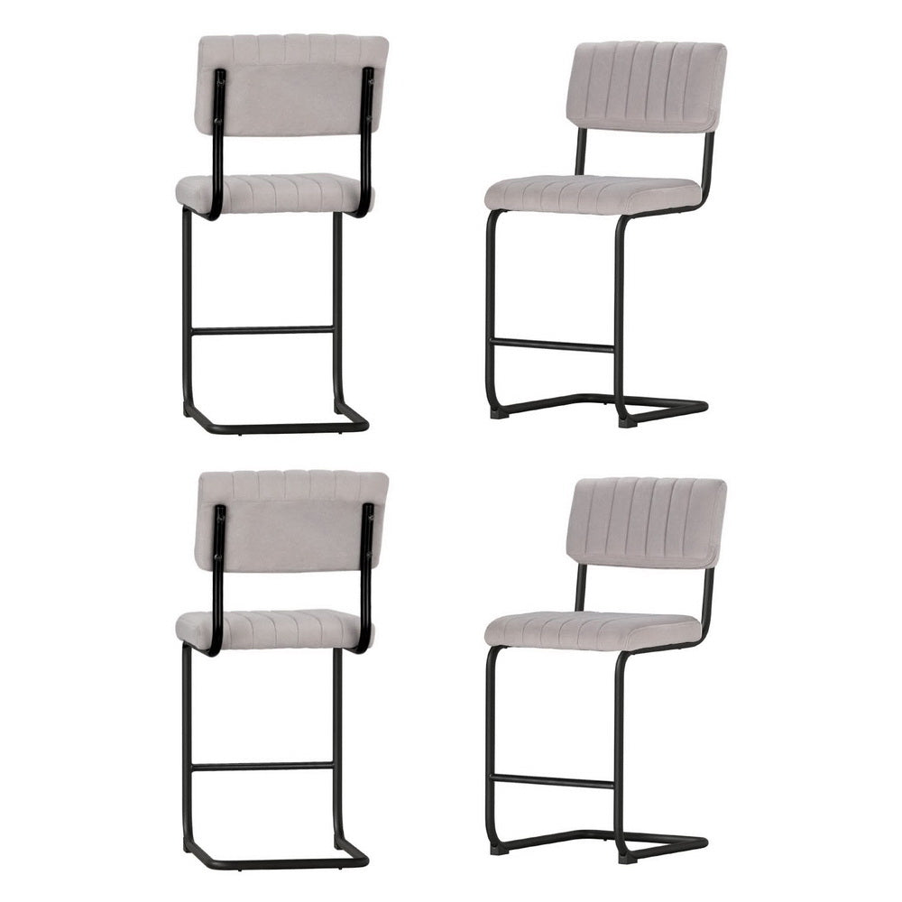 Wade Velvet Bar Stool (Set of 4) Grey