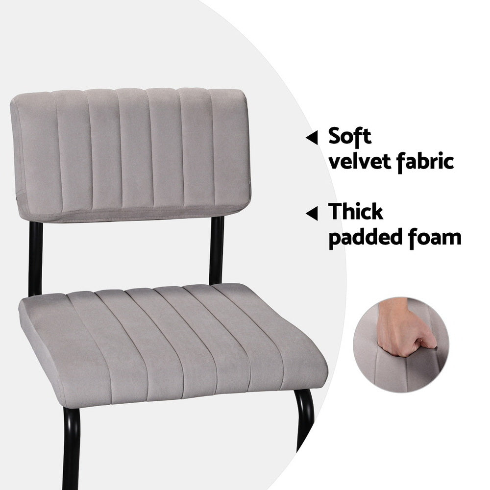 Wade Velvet Bar Stool (Set of 4) Grey