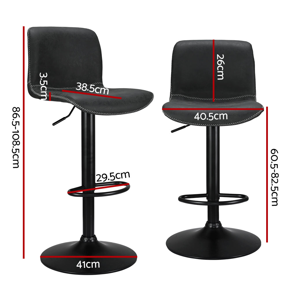 Colt Bar Stool Swivel Adjustable (Set of 2) Black