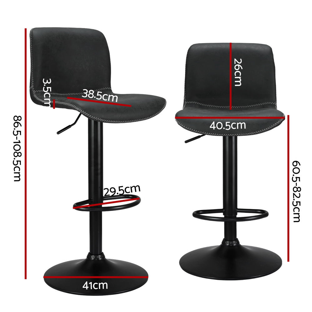 Olaf Bar Stool Swivel Adjustable (Set of 4) Black