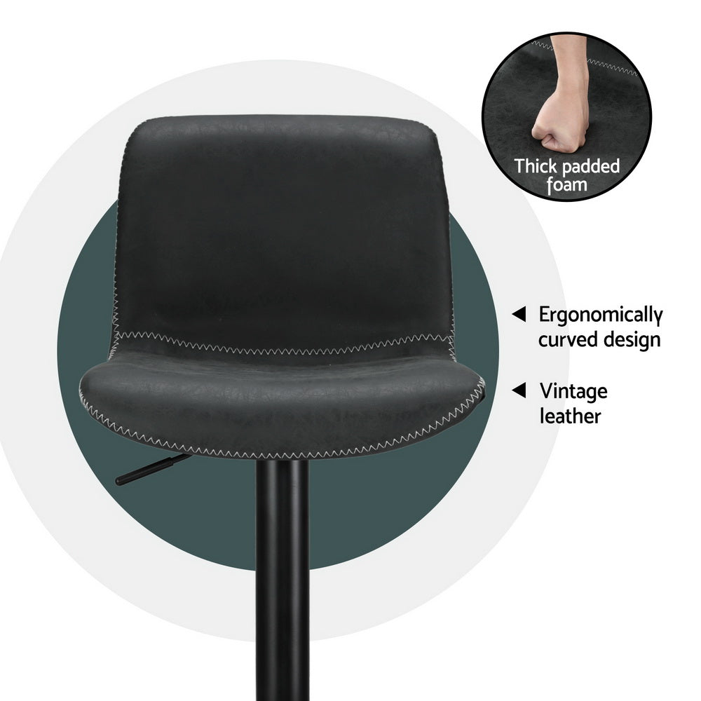 Olaf Bar Stool Swivel Adjustable (Set of 4) Black