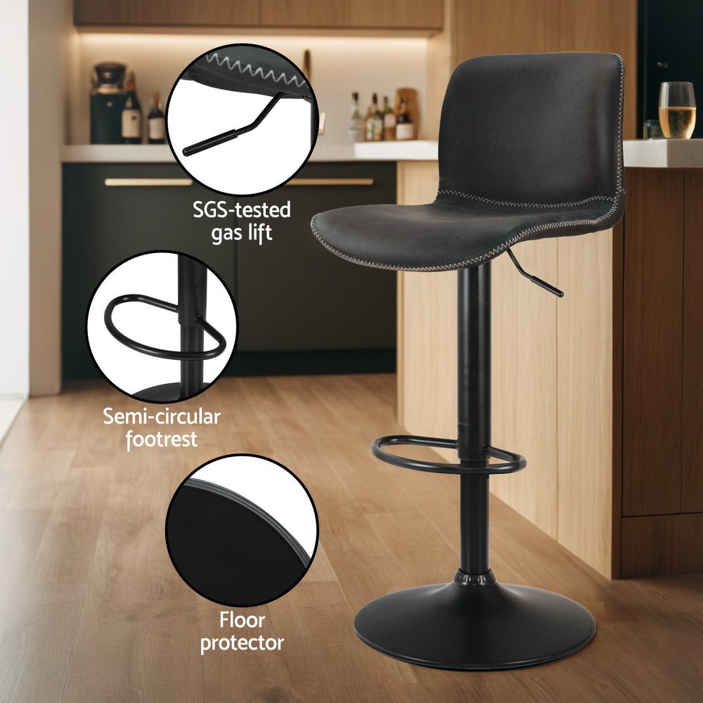 Olaf Bar Stool Swivel Adjustable (Set of 4) Black