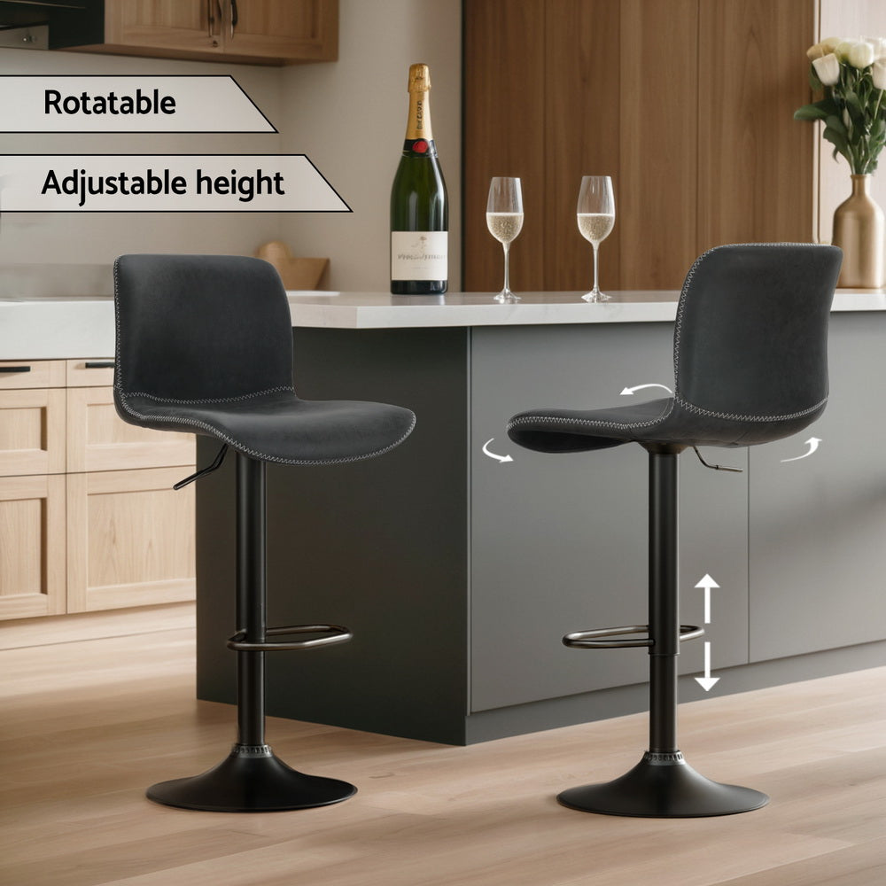 Olaf Bar Stool Swivel Adjustable (Set of 4) Black