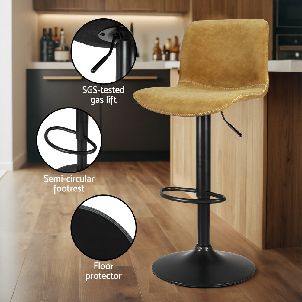 Cove Bar Stool Swivel Adjustable (Set of 2) Brown