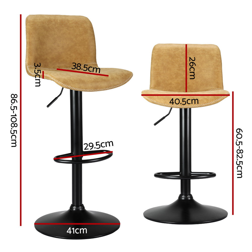 Levi Bar Stool Swivel Adjustable (Set of 4) Brown