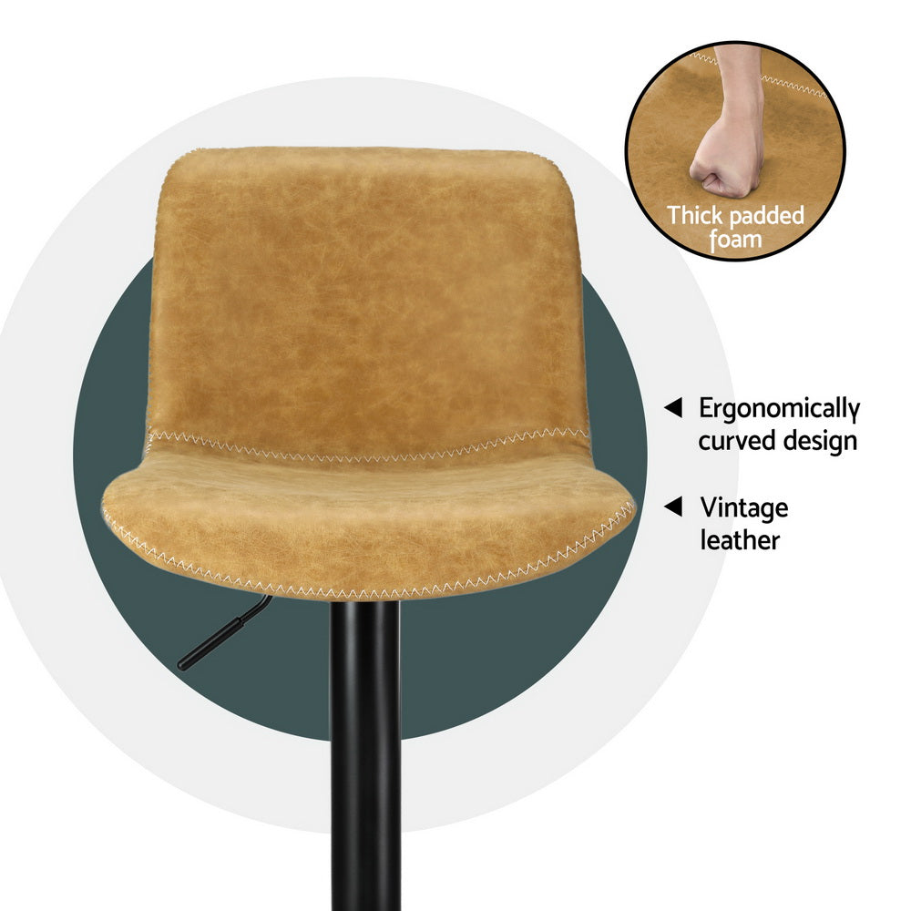 Levi Bar Stool Swivel Adjustable (Set of 4) Brown