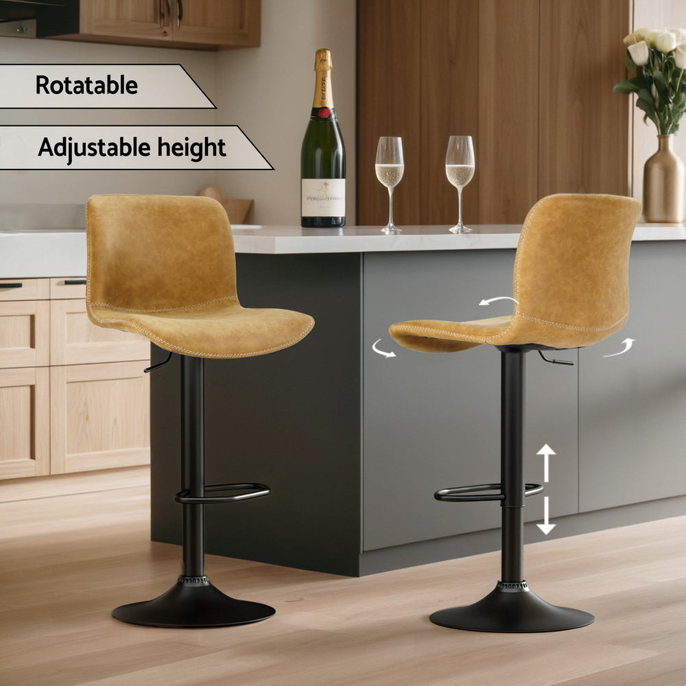 Levi Bar Stool Swivel Adjustable (Set of 4) Brown