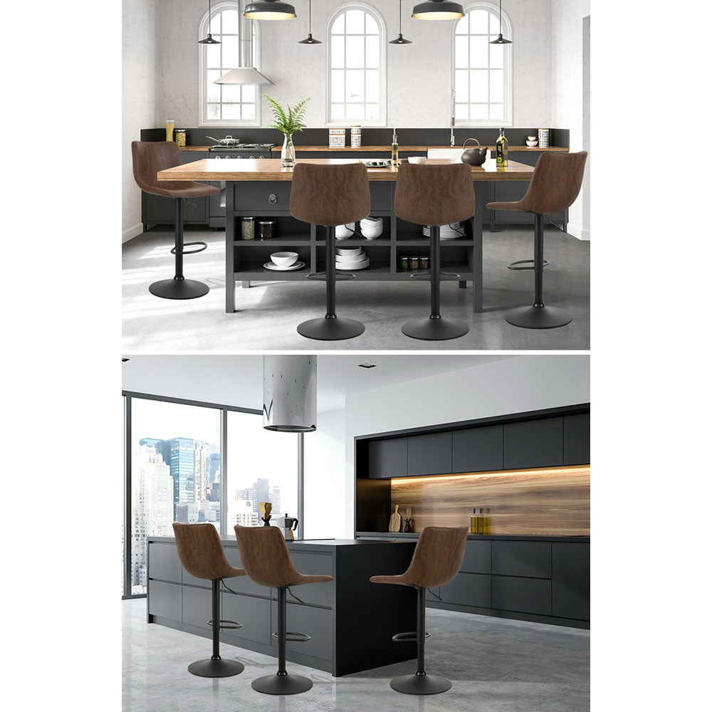 Rex Bar Stool Swivel Adjustable (Set of 2) Brown