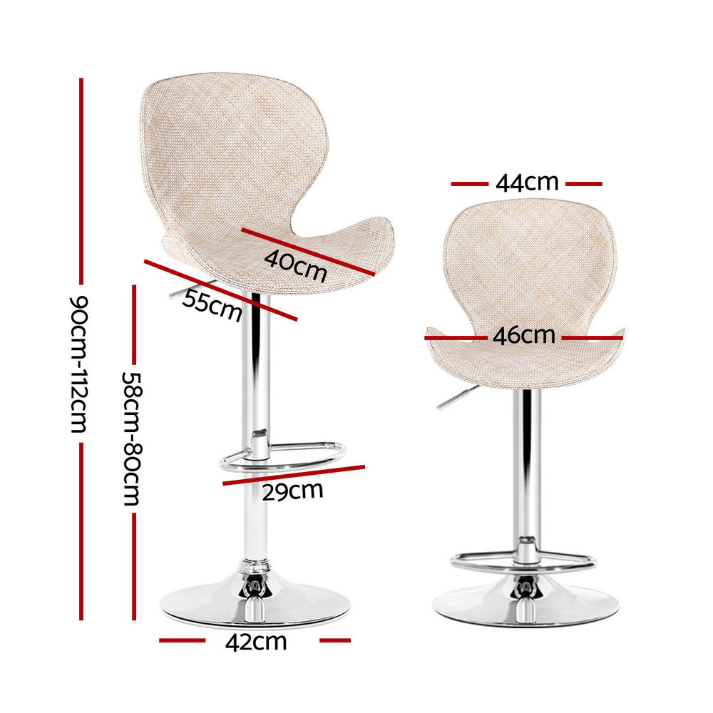 Urban Rattan Counter Stool Swivel Adjustable (Set of 4) Beige & Tan