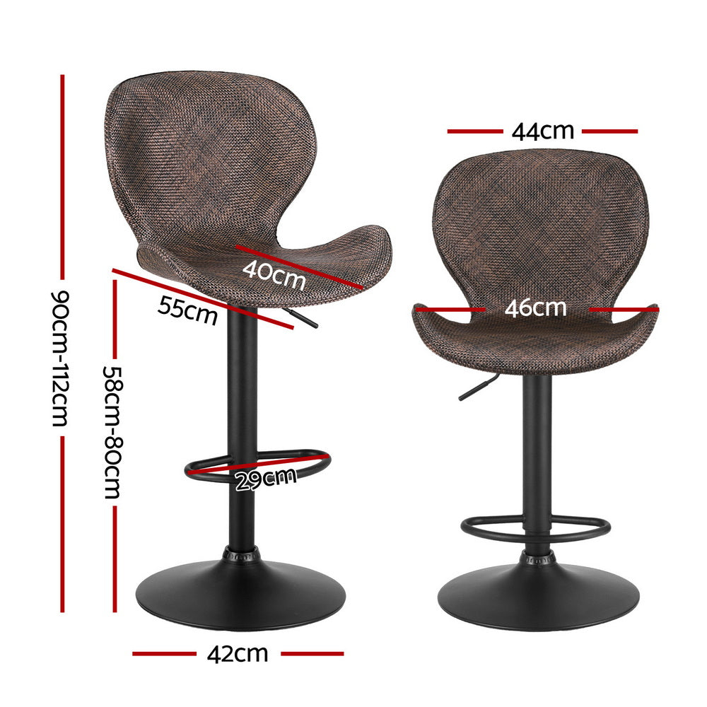 Greyson Rattan Counter Stool Swivel Adjustable (Set of 4) Brown & Tan