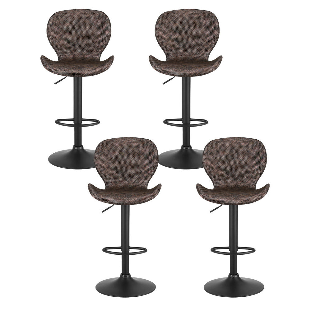 Greyson Rattan Counter Stool Swivel Adjustable (Set of 4) Brown & Tan