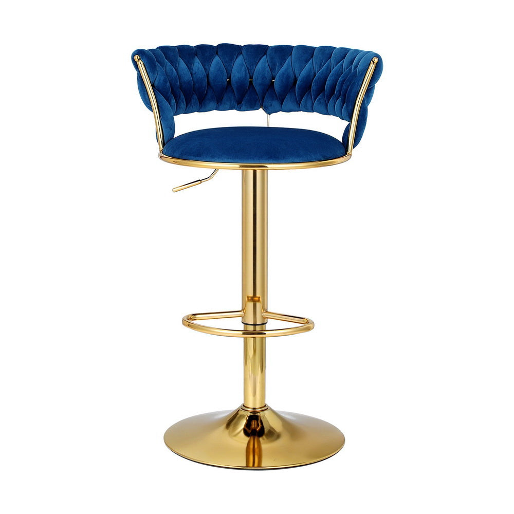 Joel Velvet Bar Stool Adjustable (Set of 2)