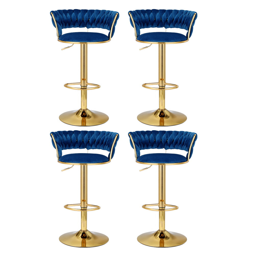 Lyle Velvet Bar Stool Adjustable (Set of 4)