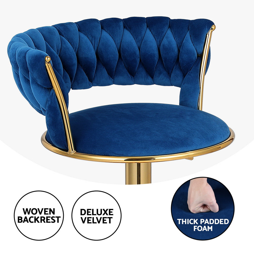 Lyle Velvet Bar Stool Adjustable (Set of 4)