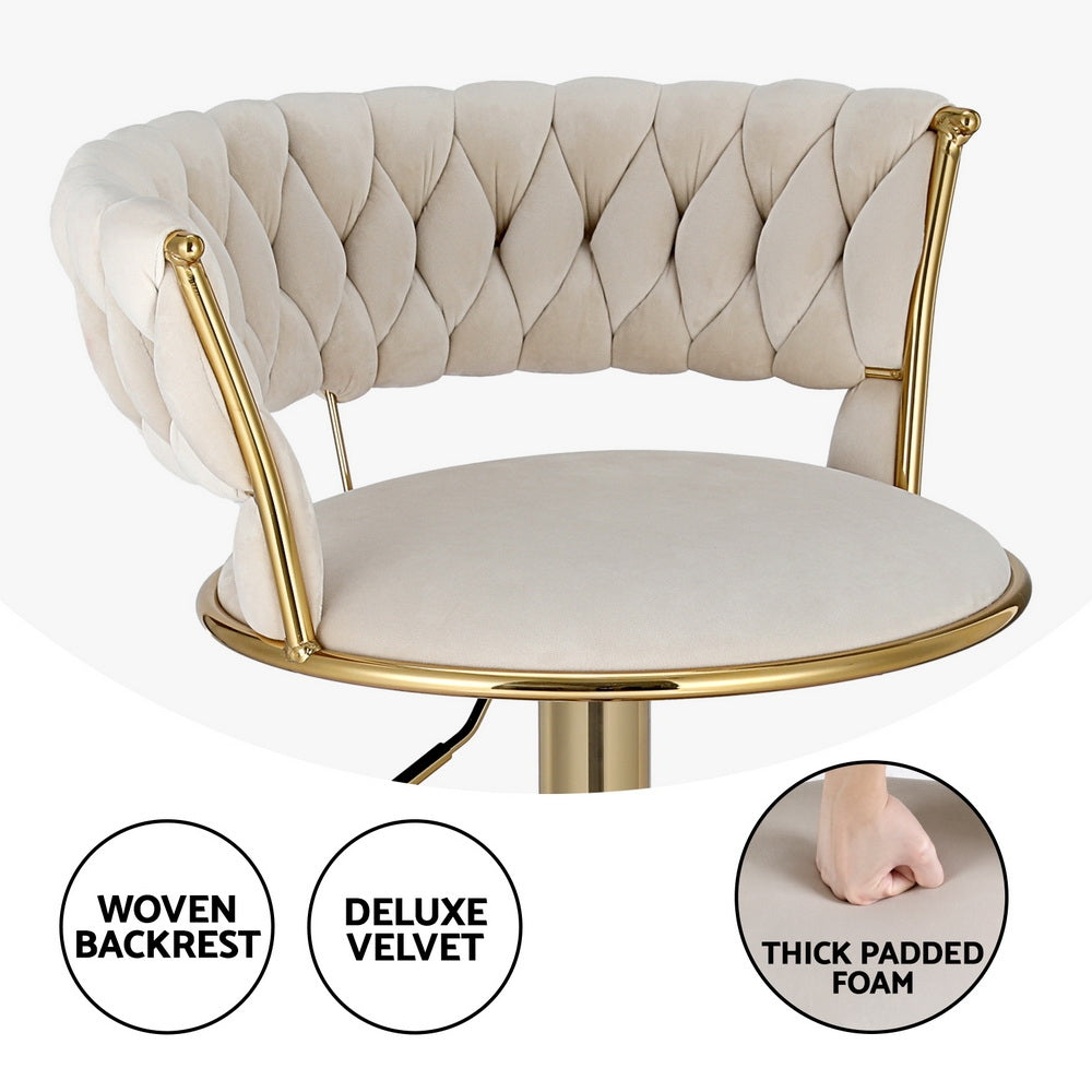 Viktor Velvet Bar Stool Adjustable (Set of 2)