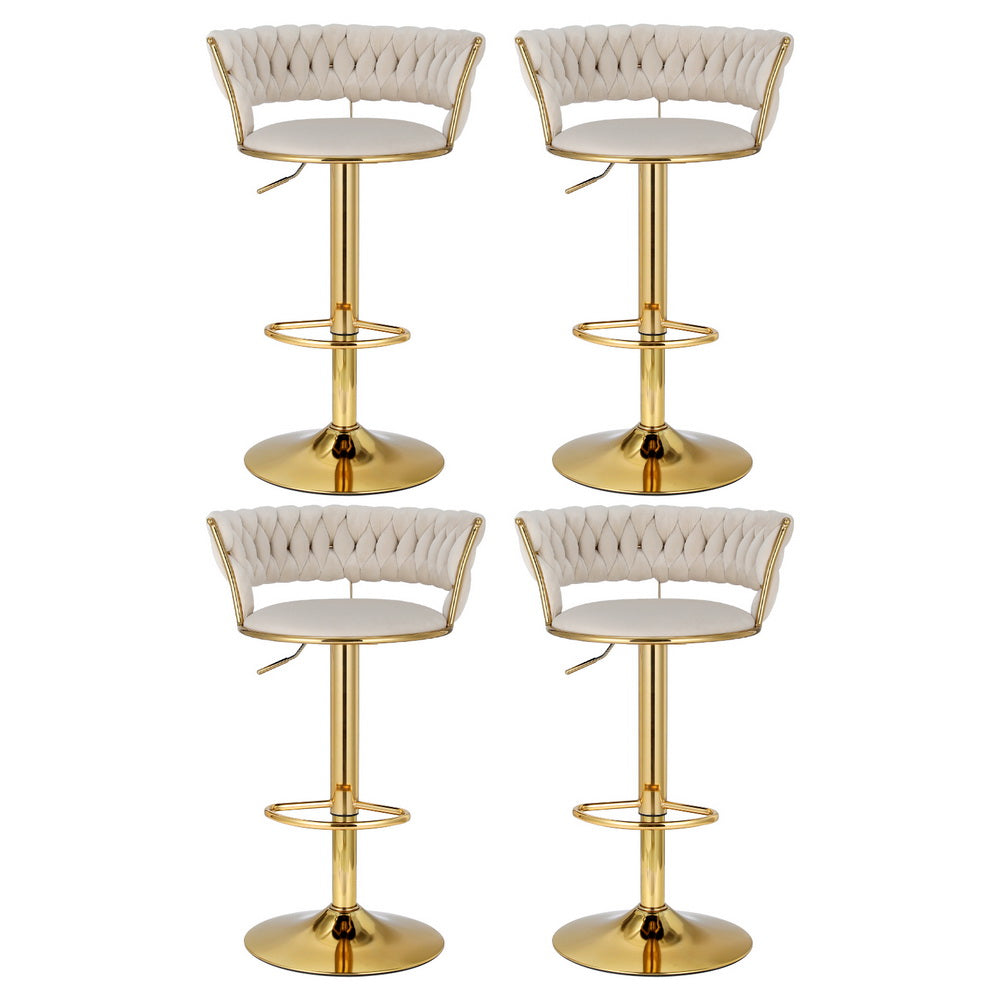 Watson Velvet Bar Stool Adjustable (Set of 4)