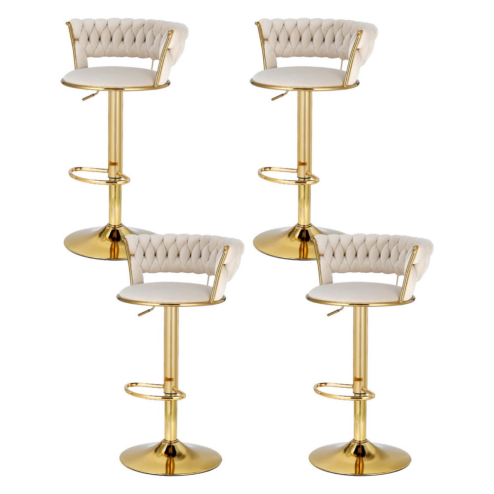 Watson Velvet Bar Stool Adjustable (Set of 4)