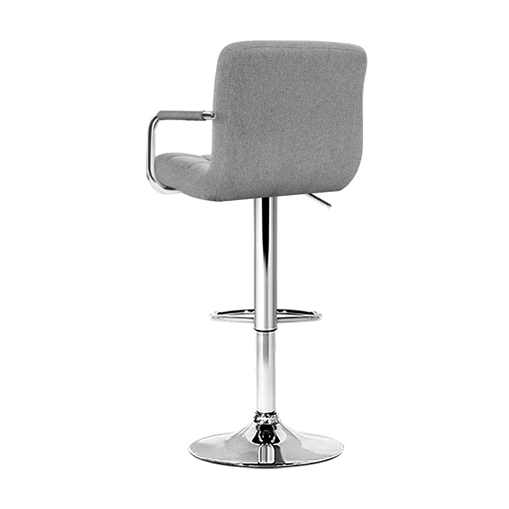 Gage Fabric Bar Stool Adjustable with Armrest (Set of 4) Grey