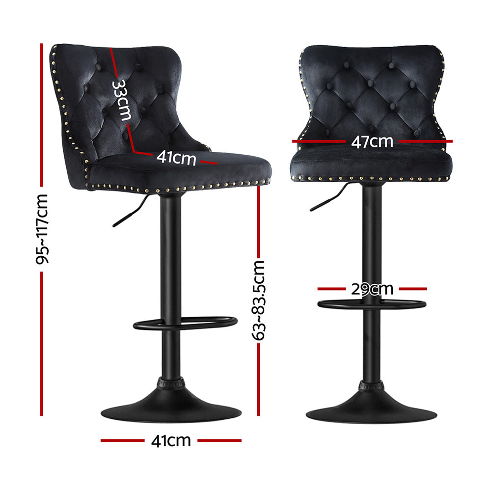 Tate Velvet Counter Stool Adjustable (Set of 4)