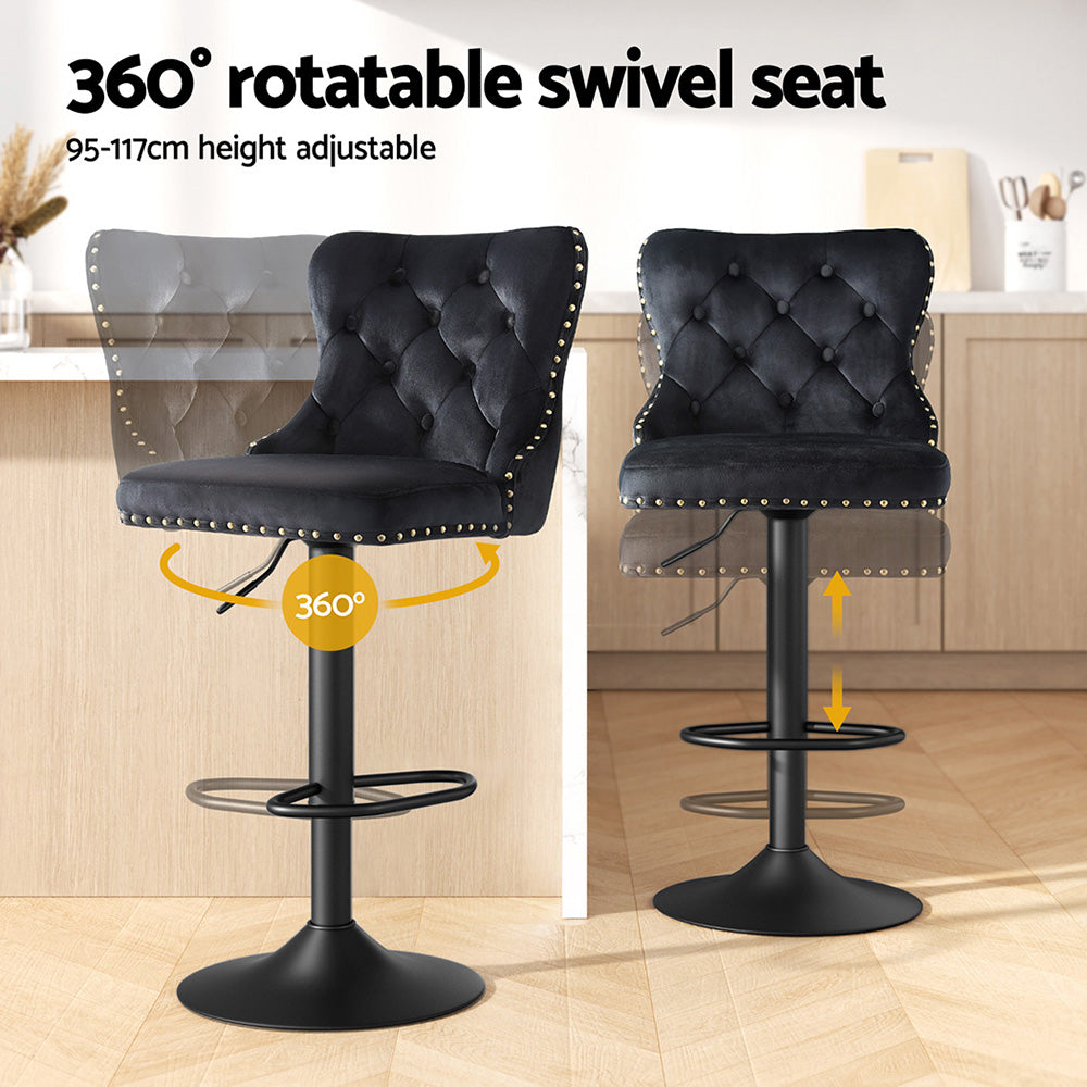 Tate Velvet Counter Stool Adjustable (Set of 4)