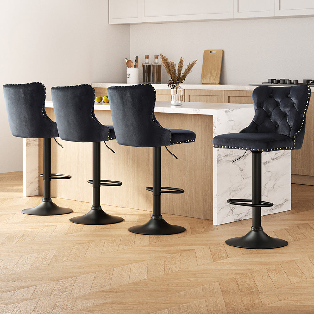 Tate Velvet Counter Stool Adjustable (Set of 4)