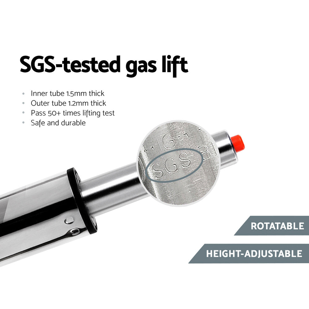 Rolf Leather Bar Stool Adjustable (Set of 2) Black