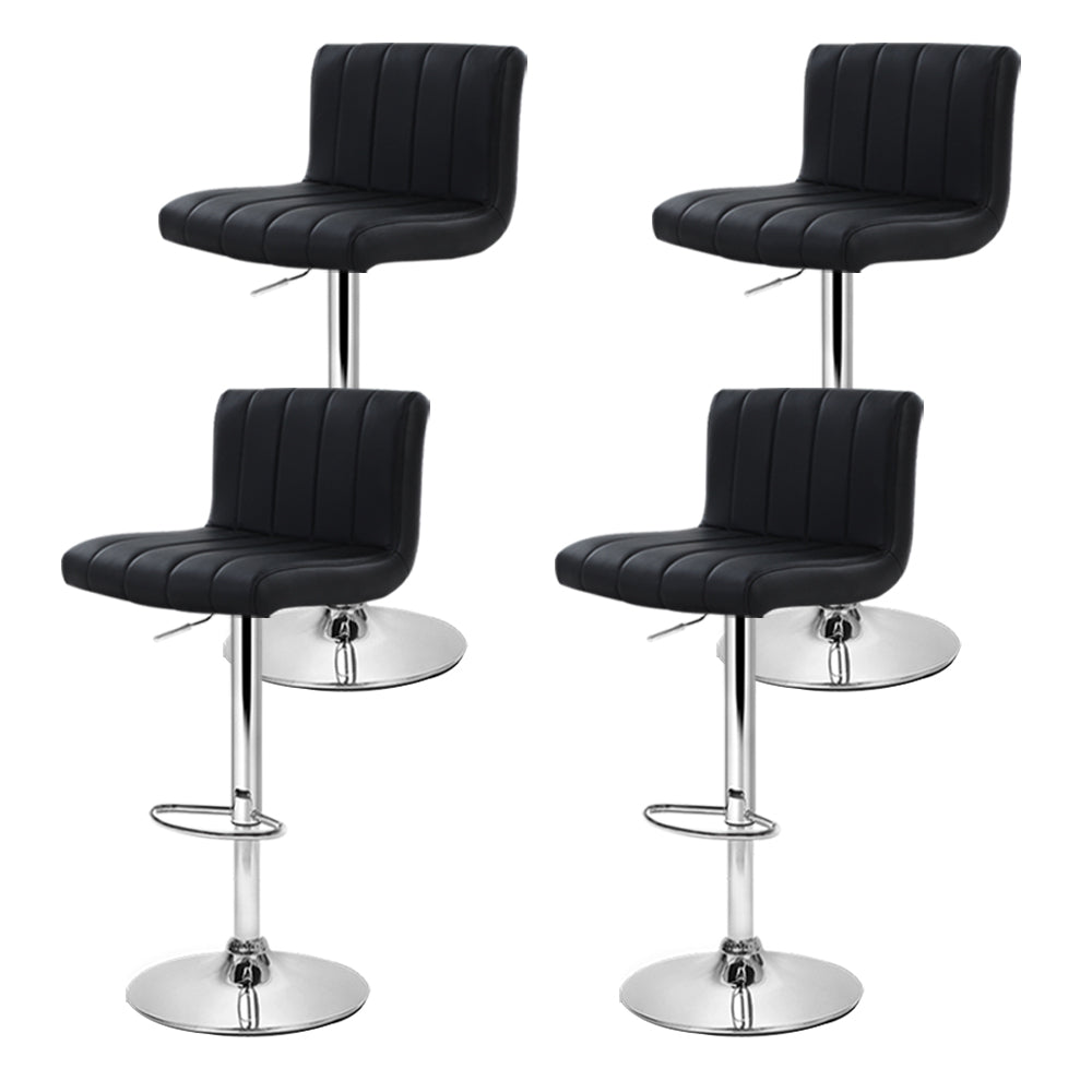 Nash Leather Bar Stool Adjustable (Set of 4) Black