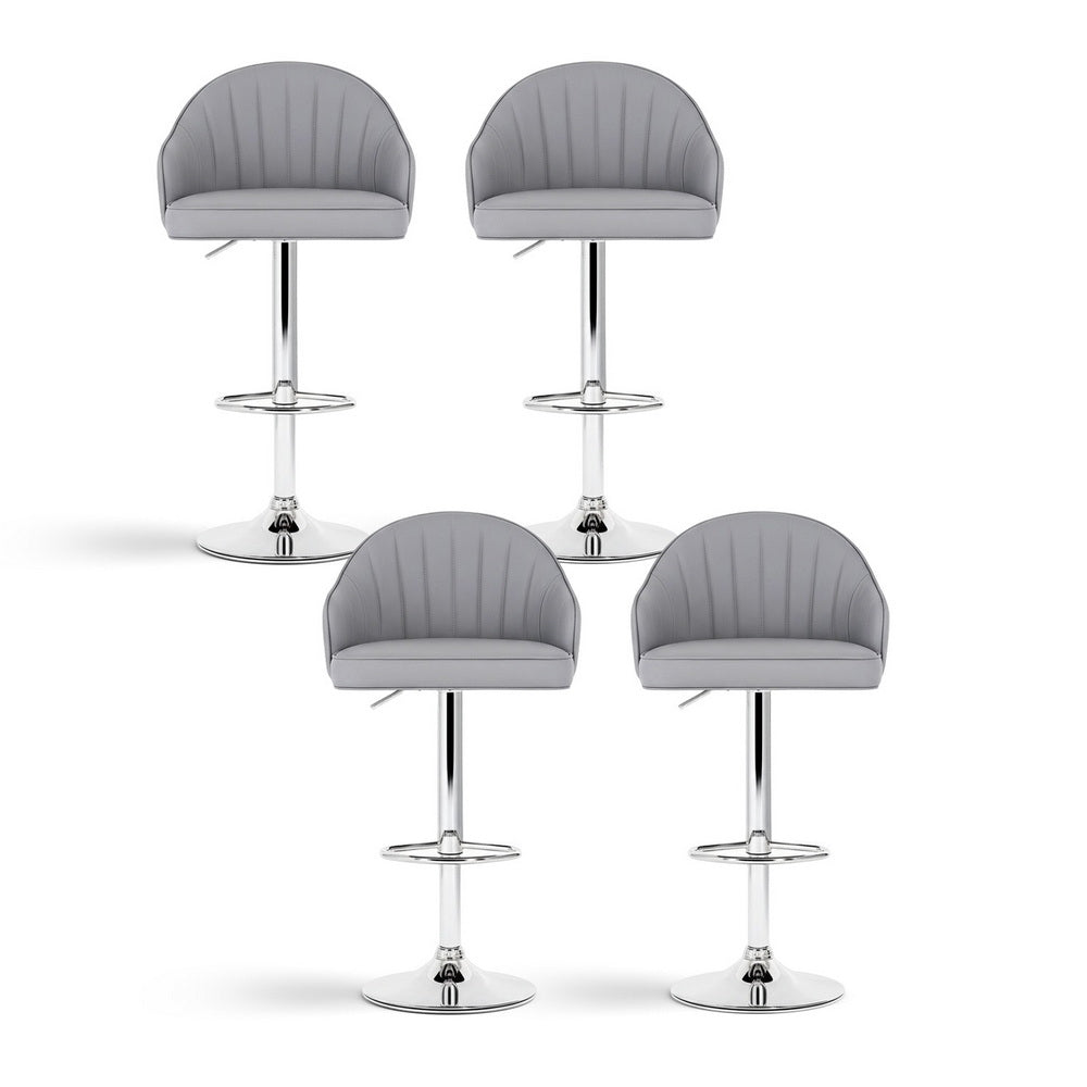 Dirk Leather Counter Stool Swivel Adjustable (Set of 4) Grey