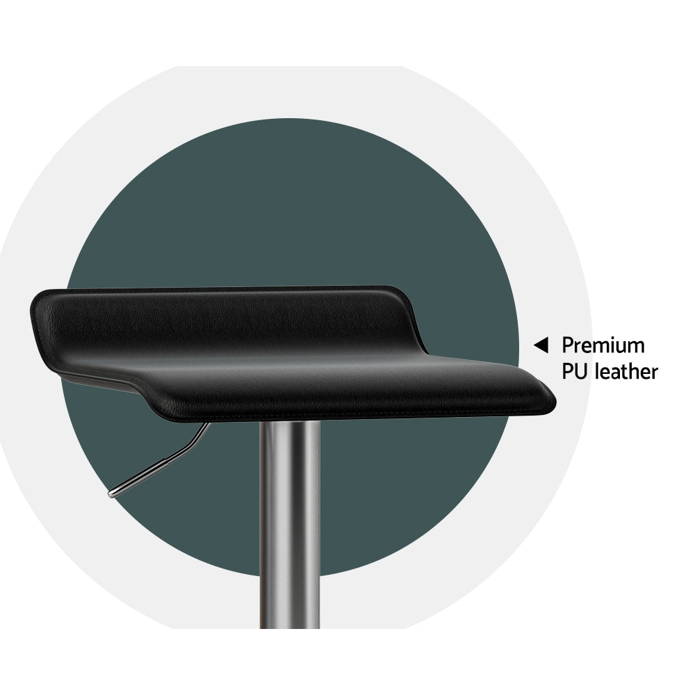 Ulani Leather Bar Stool (Set of 2) Black