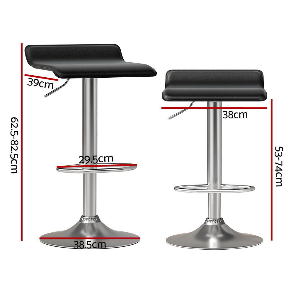 Kade Leather Bar Stool (Set of 4) Black