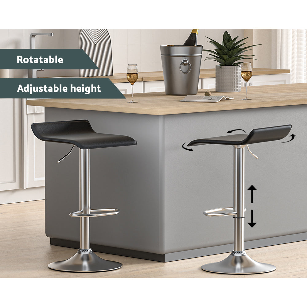 Kade Leather Bar Stool (Set of 4) Black