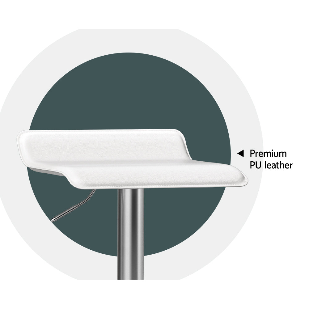 Jazz Leather Bar Stool (Set of 2) White