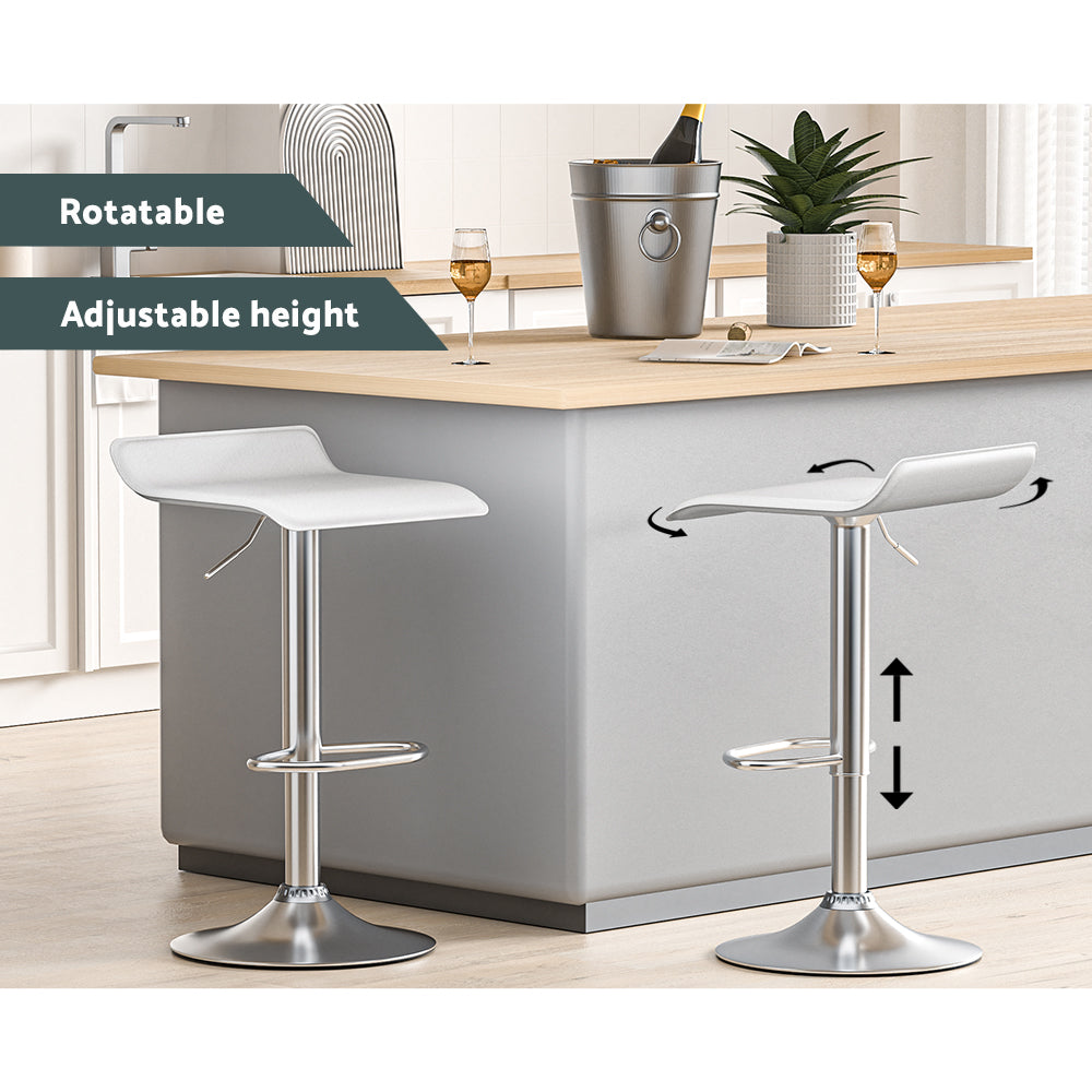 Jazz Leather Bar Stool (Set of 2) White