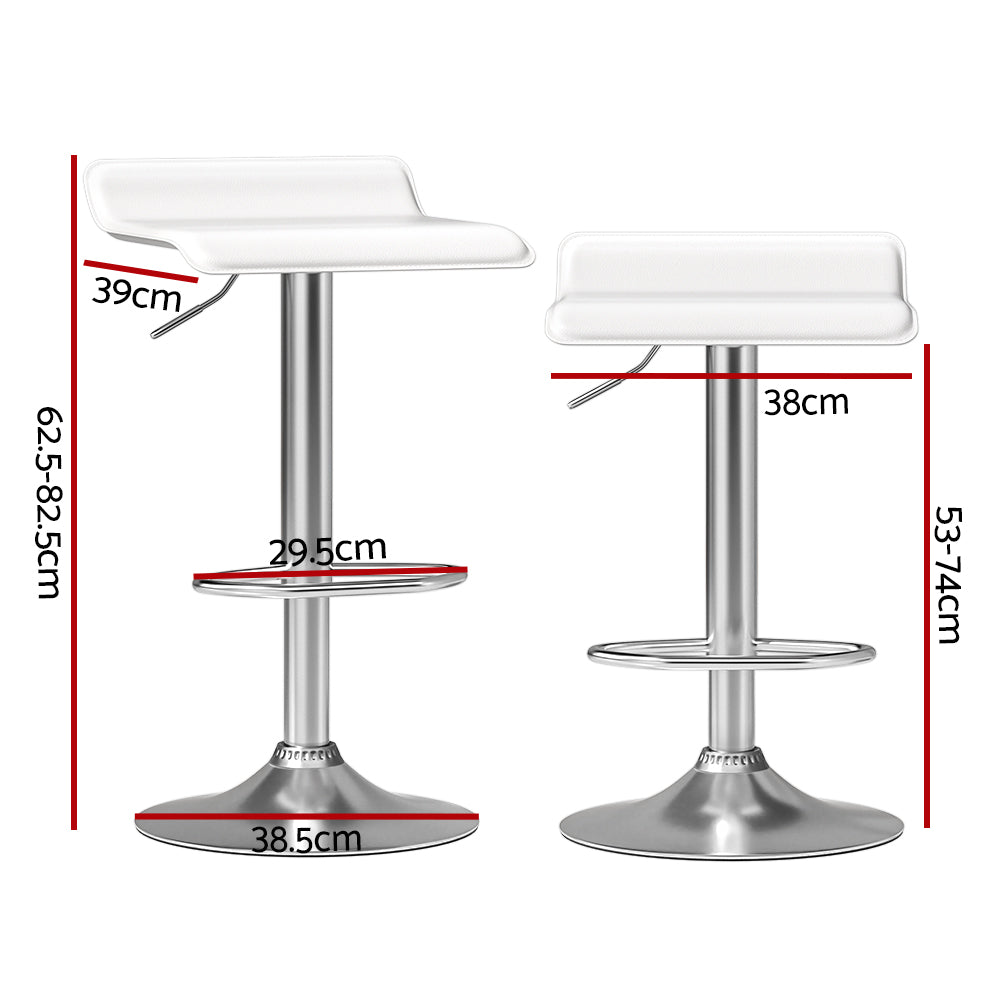 Lincoln Leather Bar Stool (Set of 4) White