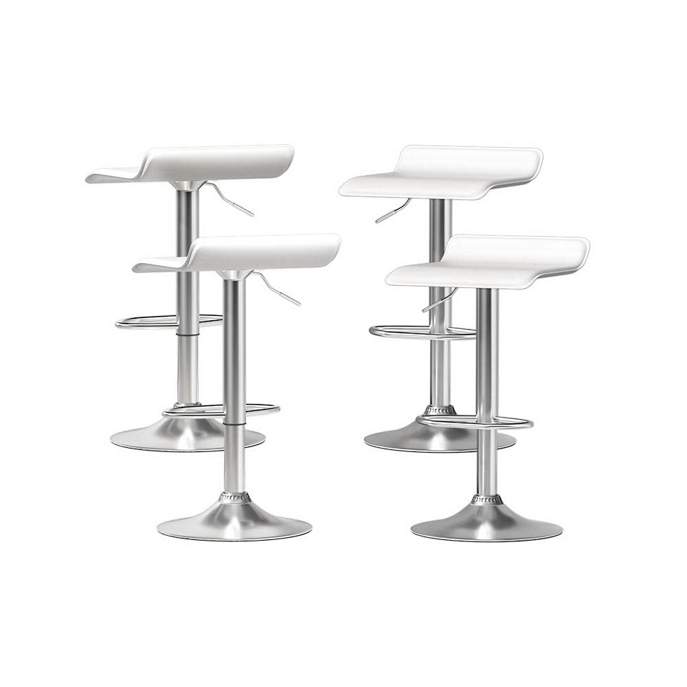 Lincoln Leather Bar Stool (Set of 4) White