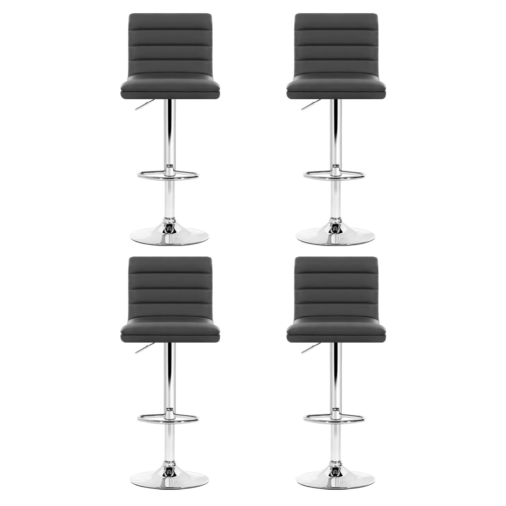 Archer Leather Bar Stool (Set of 4) Grey