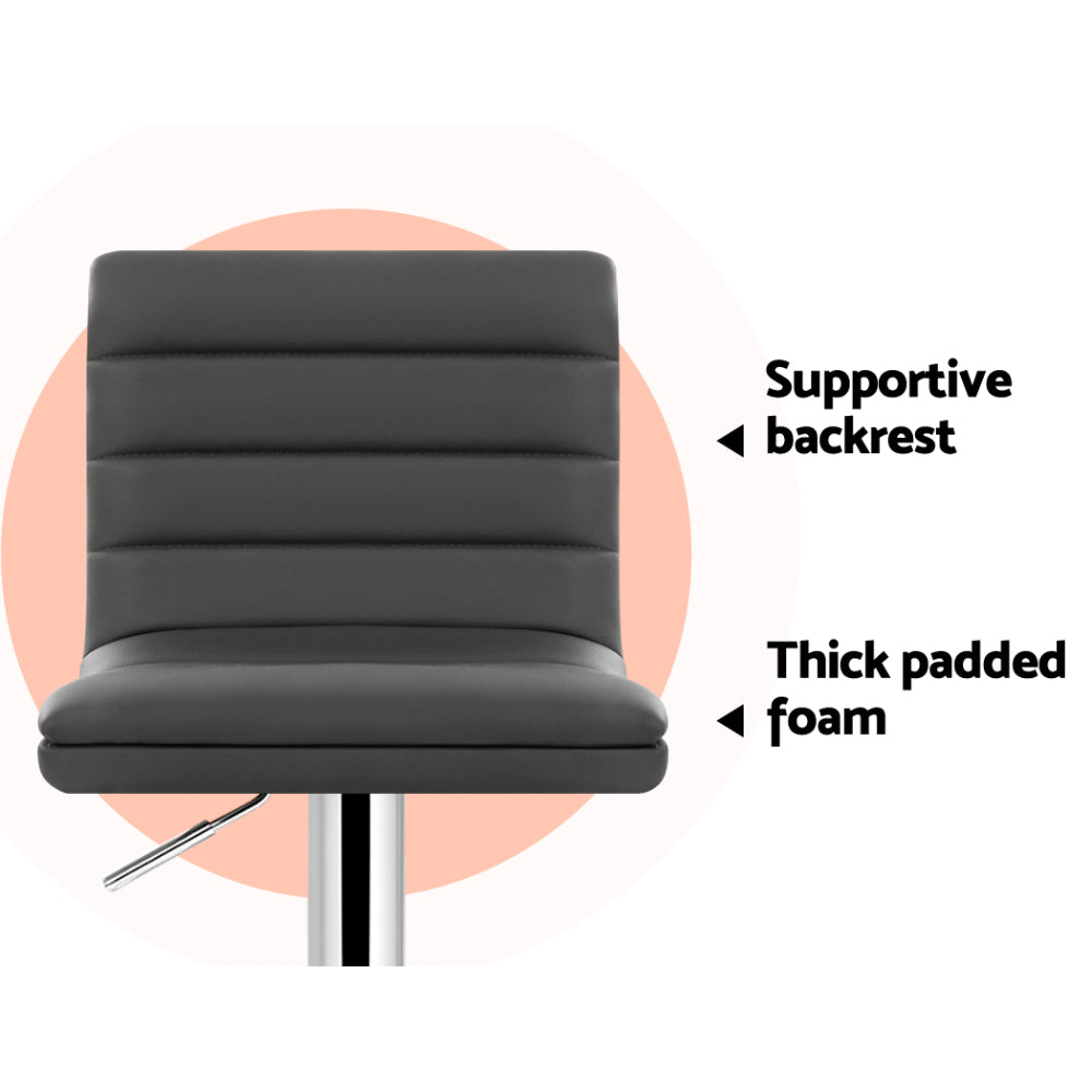 Archer Leather Bar Stool (Set of 4) Grey
