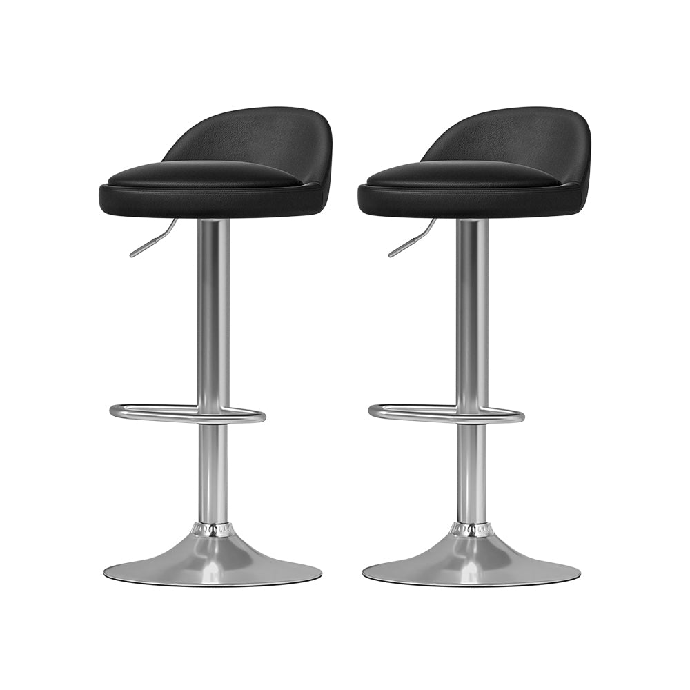 Upton Leather Bar Stool Adjustable (Set of 4) Black
