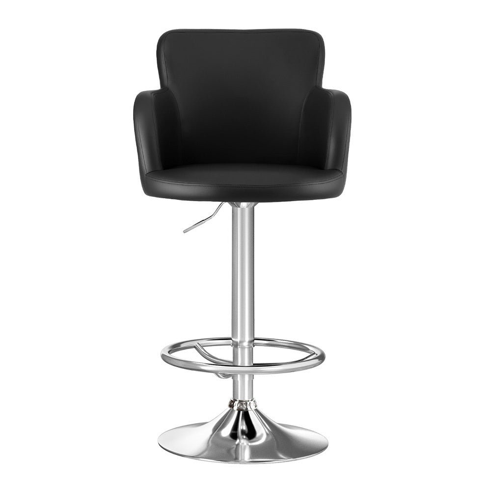 Fritz Leather Counter Stool Swivel Adjustable (Set of 2) Black