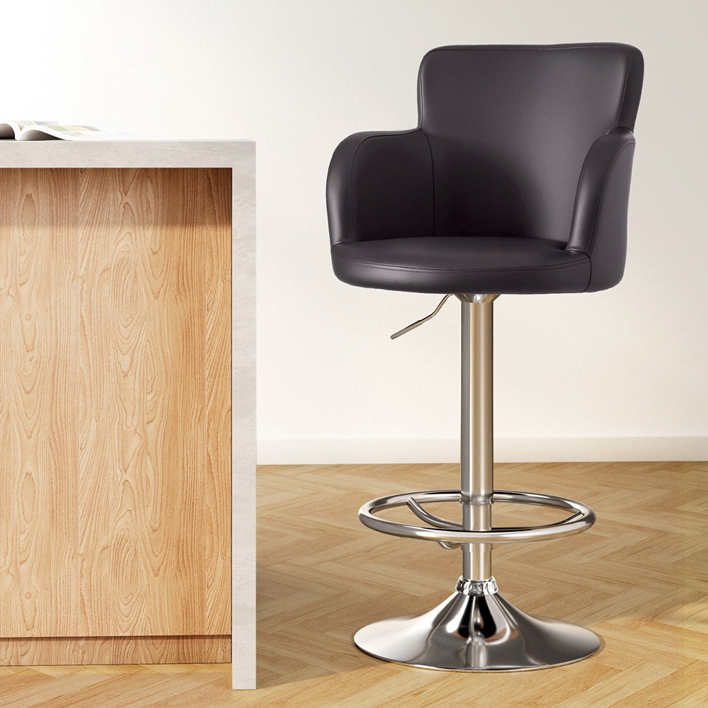 Marc Leather Counter Stool Swivel Adjustable Brown