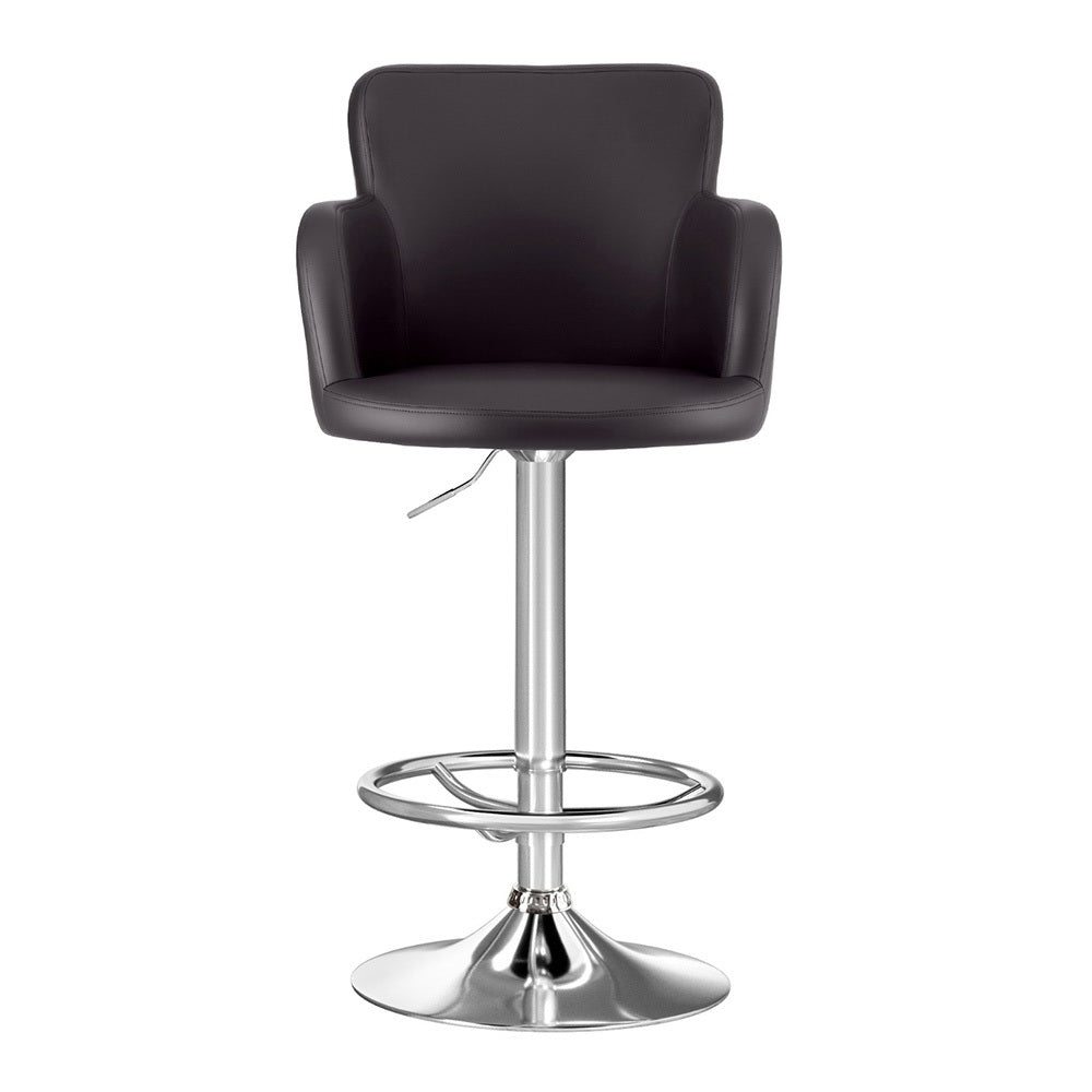 Oakley Leather Counter Stool Swivel Adjustable (Set of 2) Brown