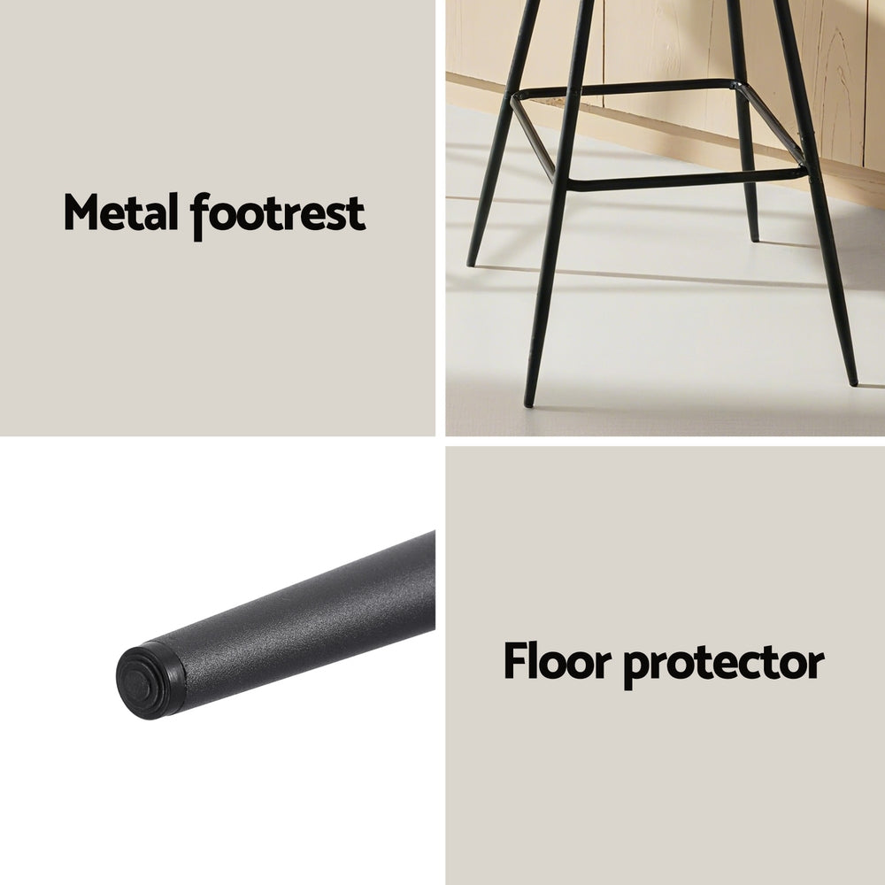 Craig Leather Counter Stool (Set of 4) Black