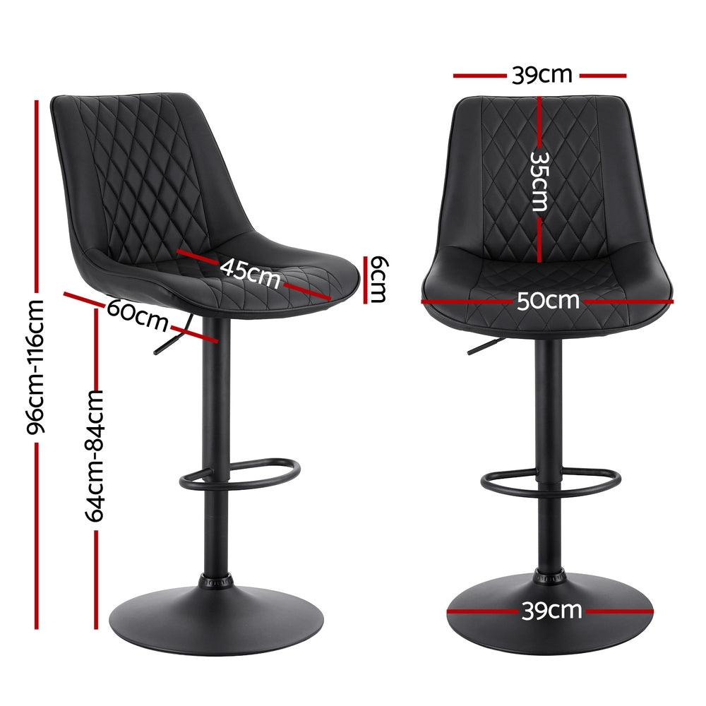 Unity Leather Counter Stool Swivel Adjustable (Set of 2) Black